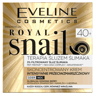 Eveline Cosmetics -  Eveline Royal Snail 40+ Terapia śluzem ślimaka Skoncentrowany krem intensywnie przeciwzmarszczkowy dzień/noc 
